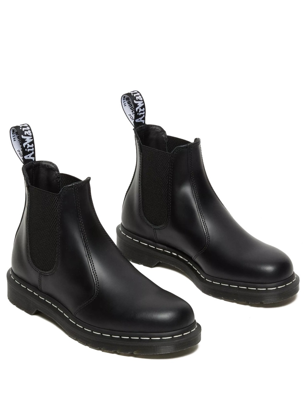 Dr. Martens Women's Black Leather White Stitch Chelsea Ankle Boots